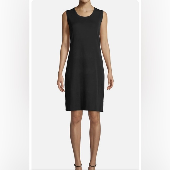 Exclusively MISOOK Black Knit Dress Scoop Neck Basic Acrylic Sleeveless Workwear - Picture 12 of 12